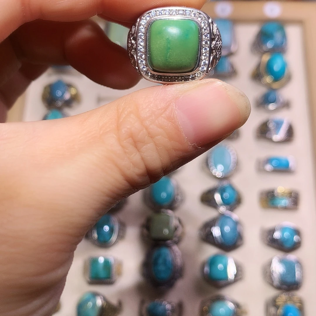 绿松石银S925镶嵌挂件