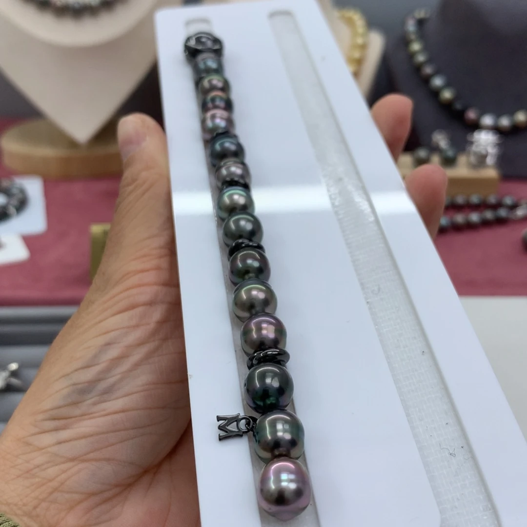 海水珍珠手链银S925镶嵌查*