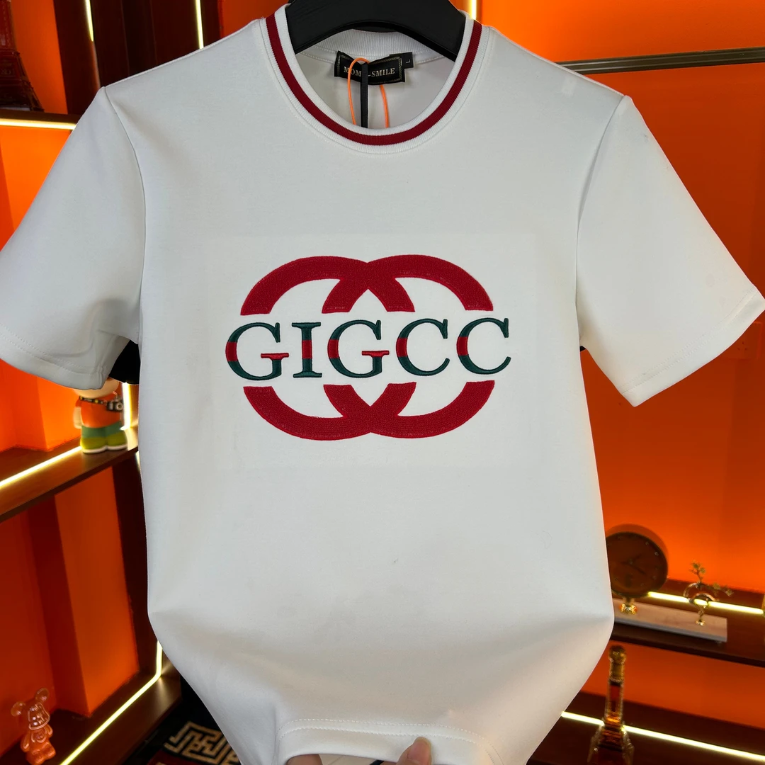 2025{刺绣}男士半袖轻奢时尚夏季春夏设计师圆领9081款