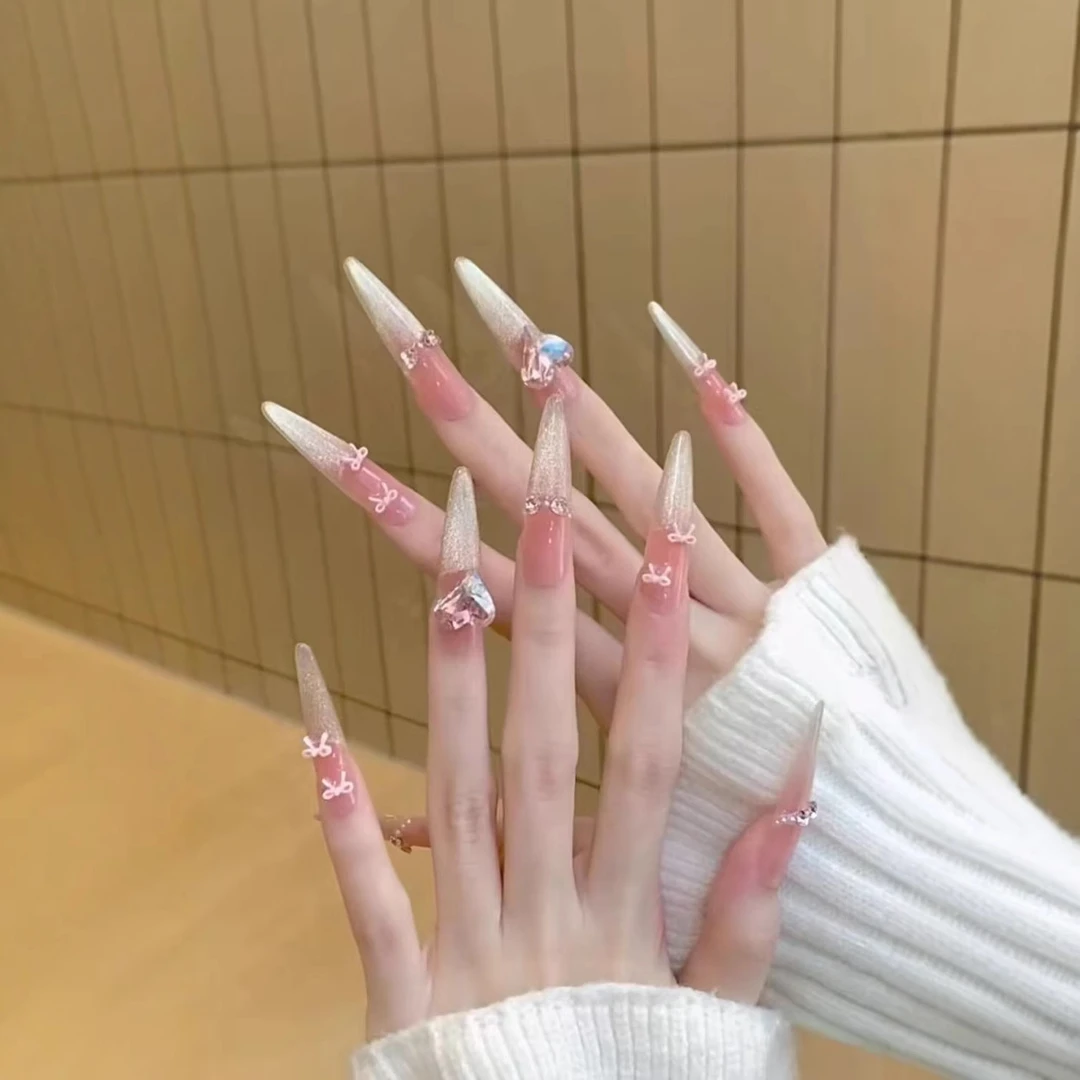 【心动一夏】手工穿戴甲高级感法式美甲网红爆款中长款美甲穿戴甲片