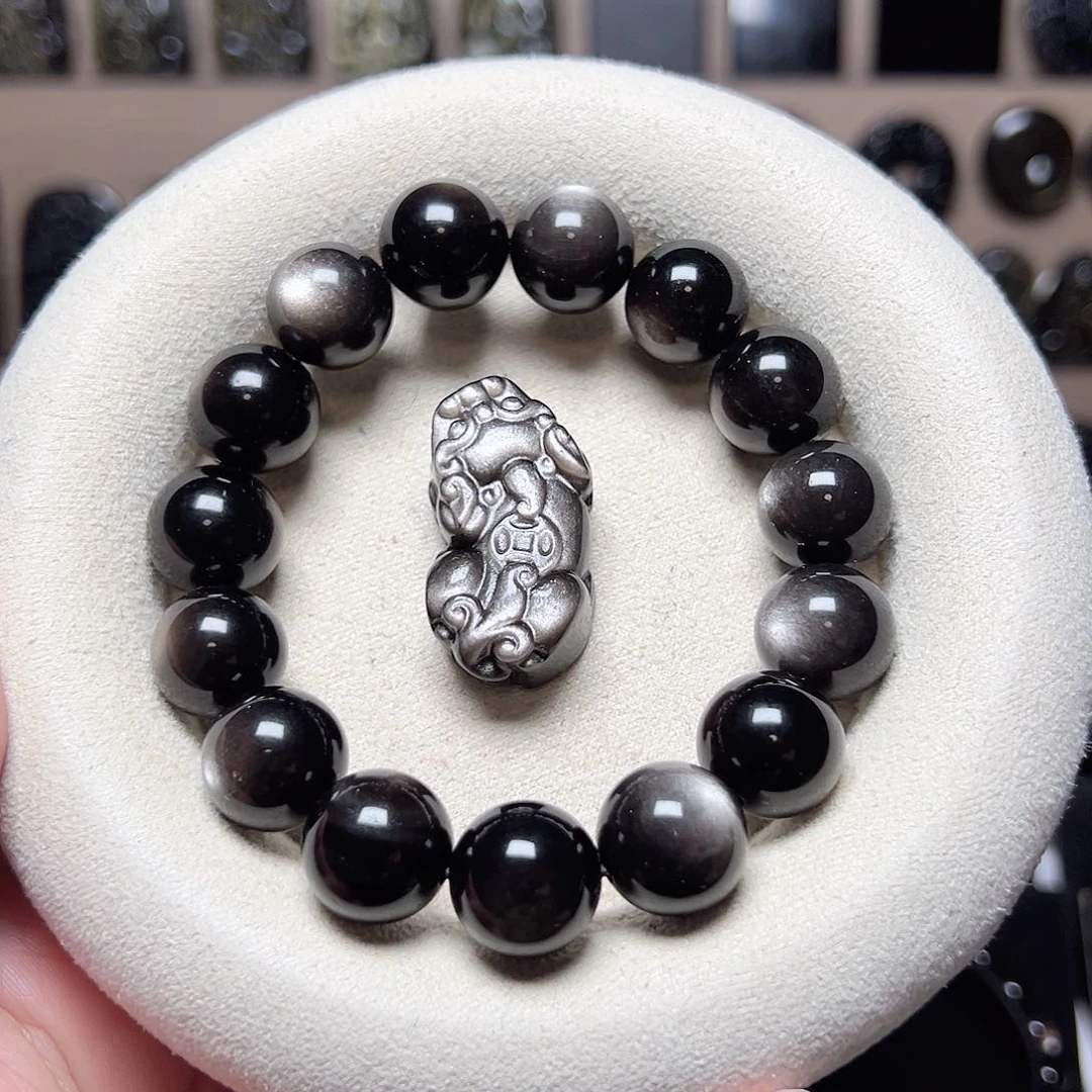 黑曜岩未镶嵌手链