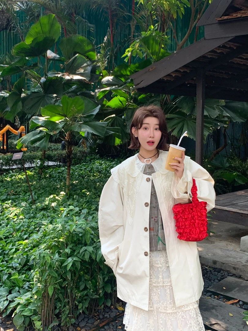 【韩亿慧】ins韩系春秋款短风衣外套长袖设计款203