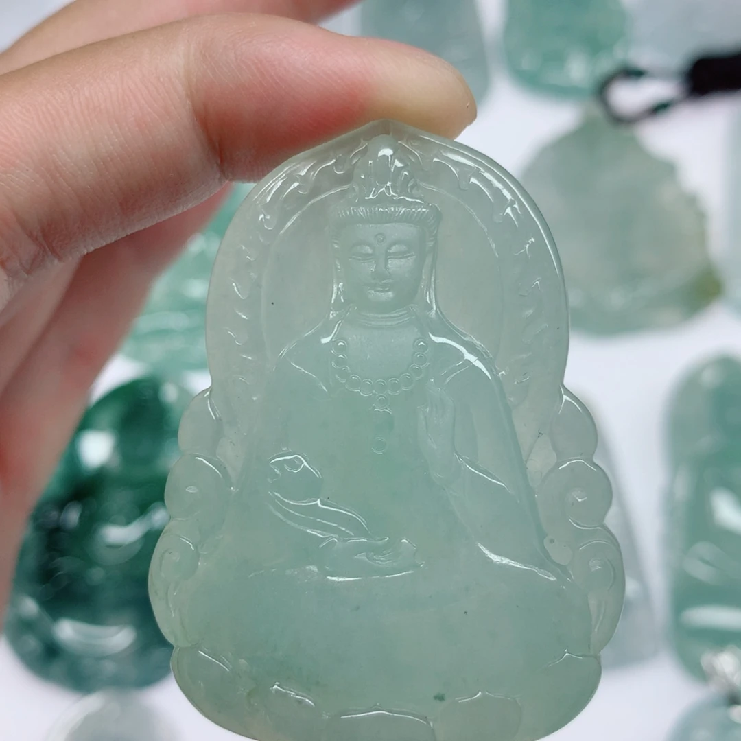 翡翠未镶嵌挂件素衣观音