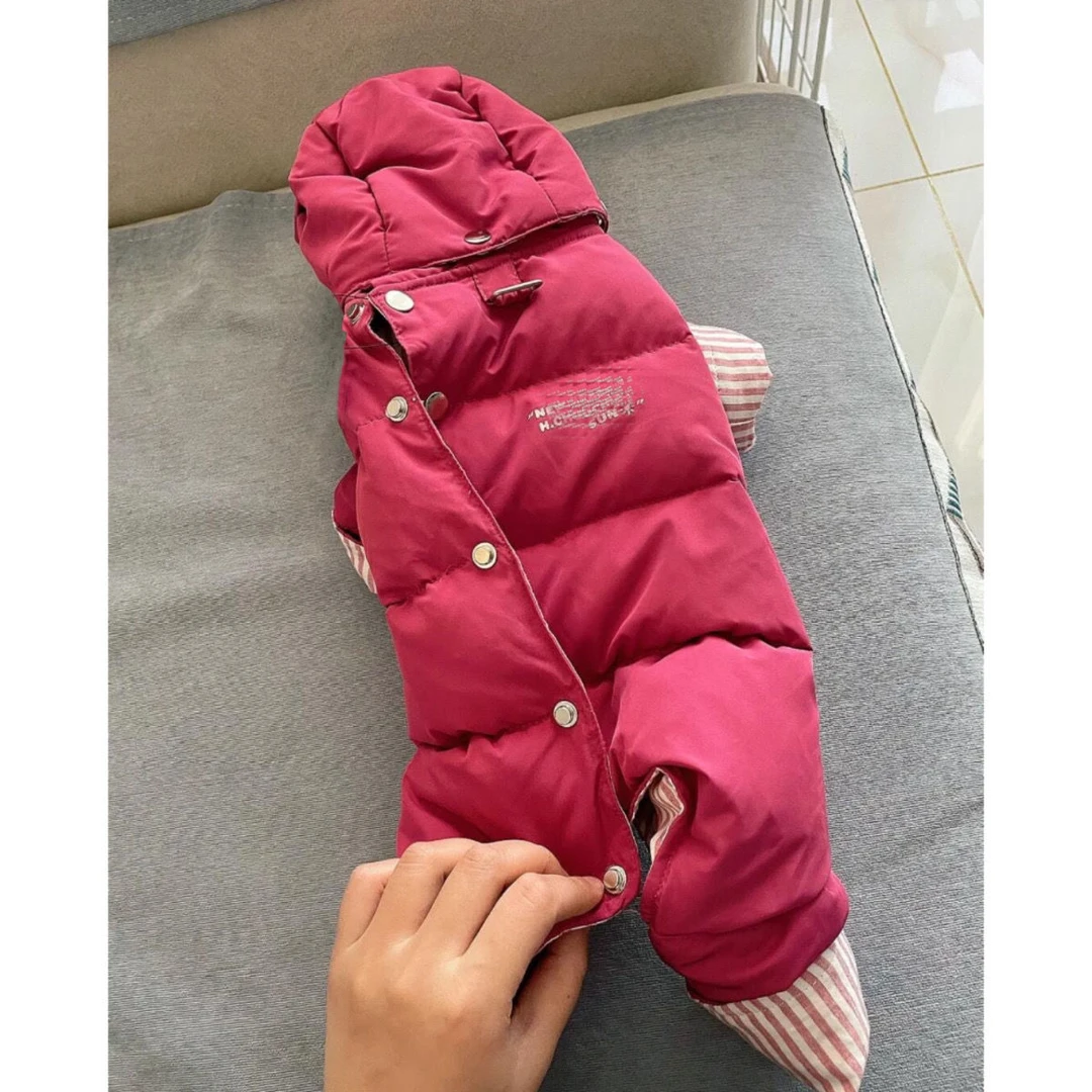 宠物衣服秋冬装加厚保暖棉衣泰迪比熊博美雪纳瑞狗狗猫咪四脚棉服