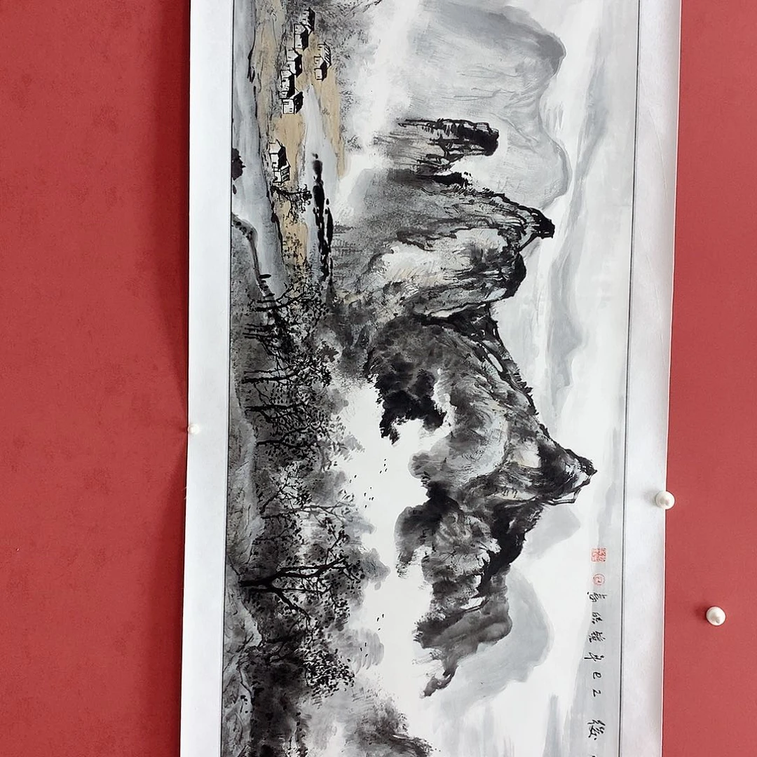 国画国画作品小六尺