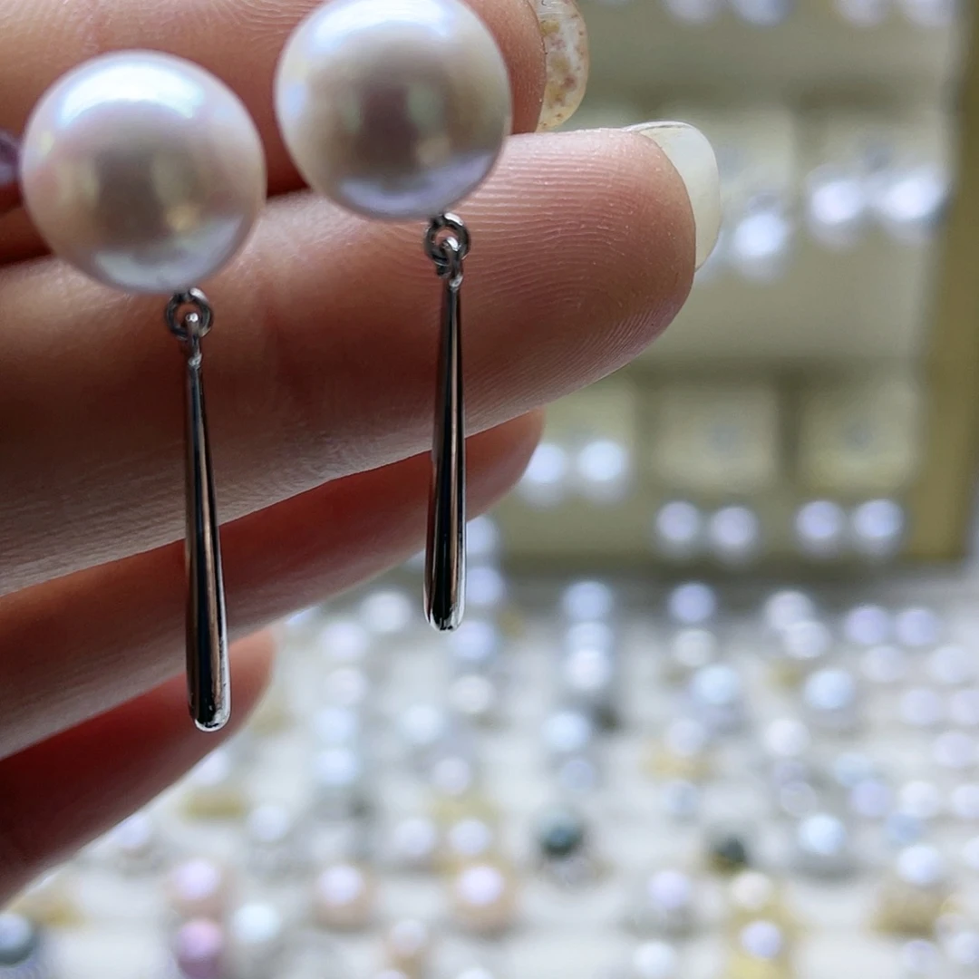 淡水珍珠耳饰银S925镶嵌