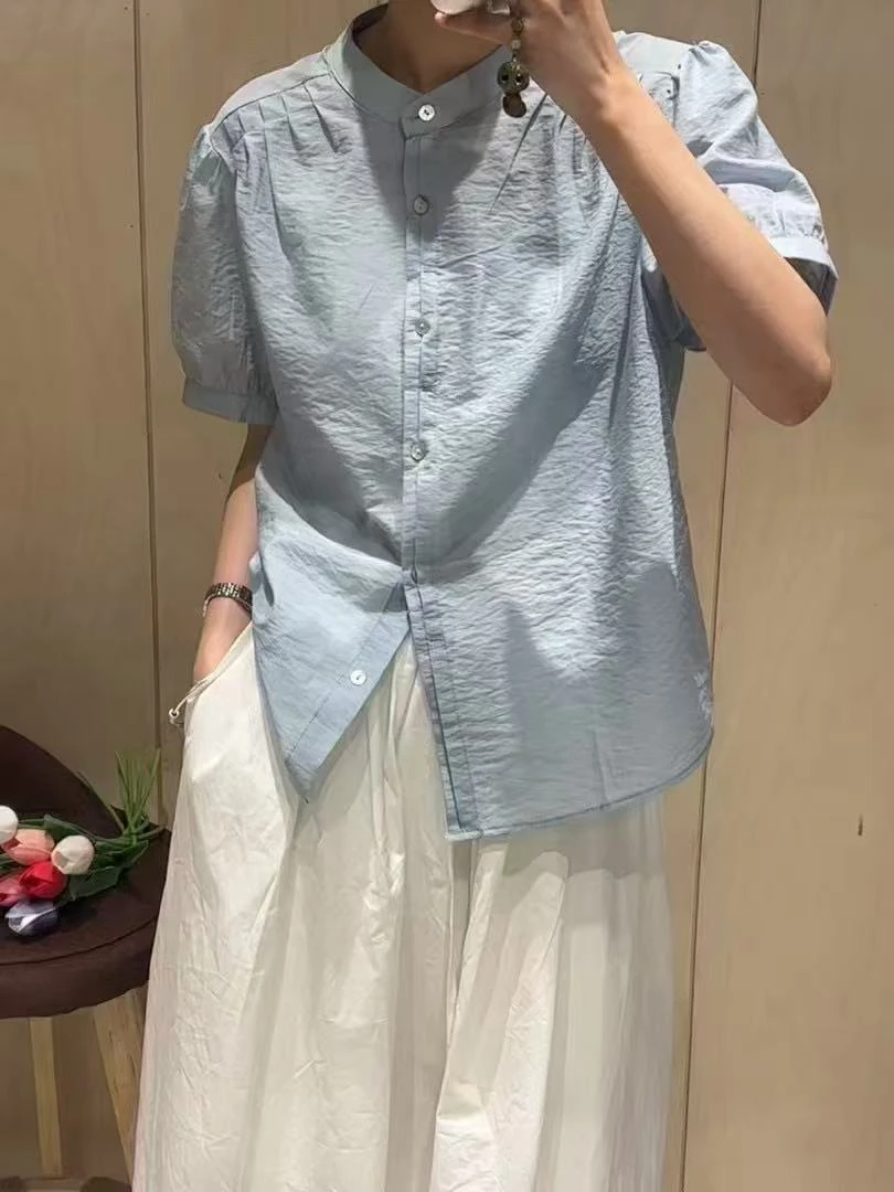 气质薄款韩系短袖衬衫设计感YFXL2-25936