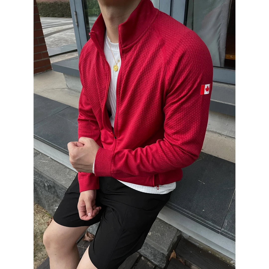 OwN “加拿大限定”无缝提花外套健身运动速干修身显壮拉链休闲长袖