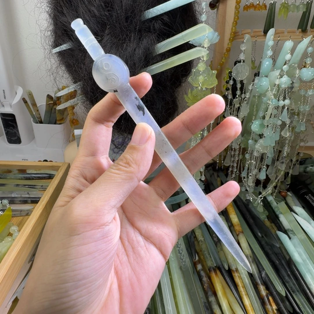 蛇纹石玉合金发饰