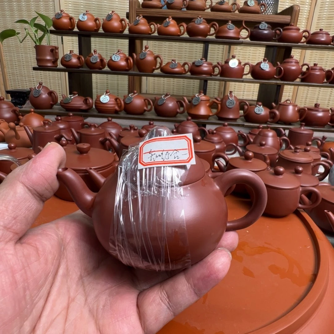 茶壶紫砂知**一潮州手拉朱泥壶，微瑕不退换