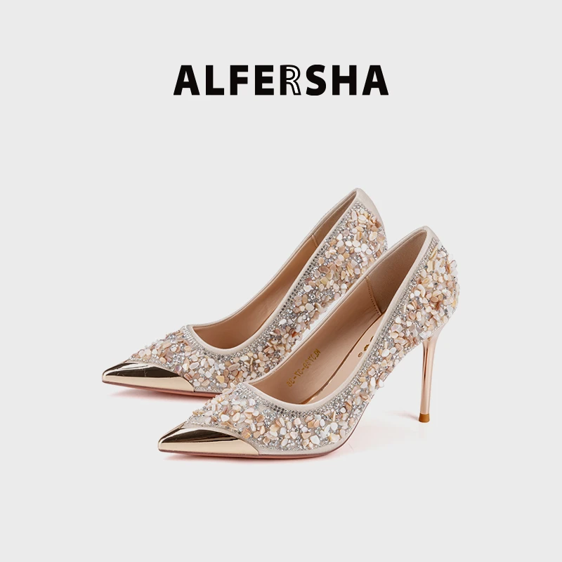 阿芙莎373937新款气质尖头细高跟四季单鞋B