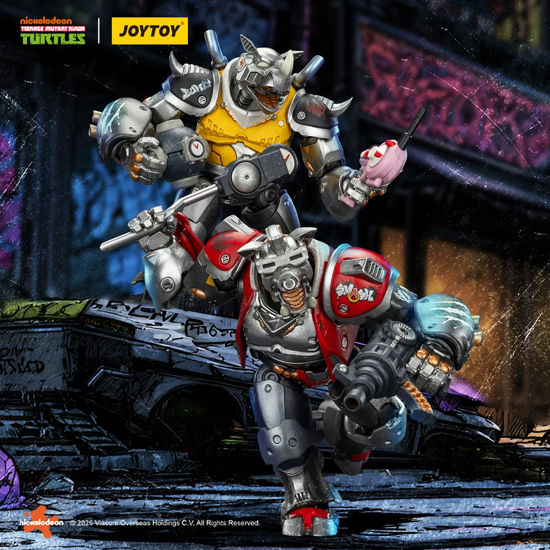 JOYTOY/暗源【新品】忍者龟系列咆勃摇滚万岁可动成品模型玩具