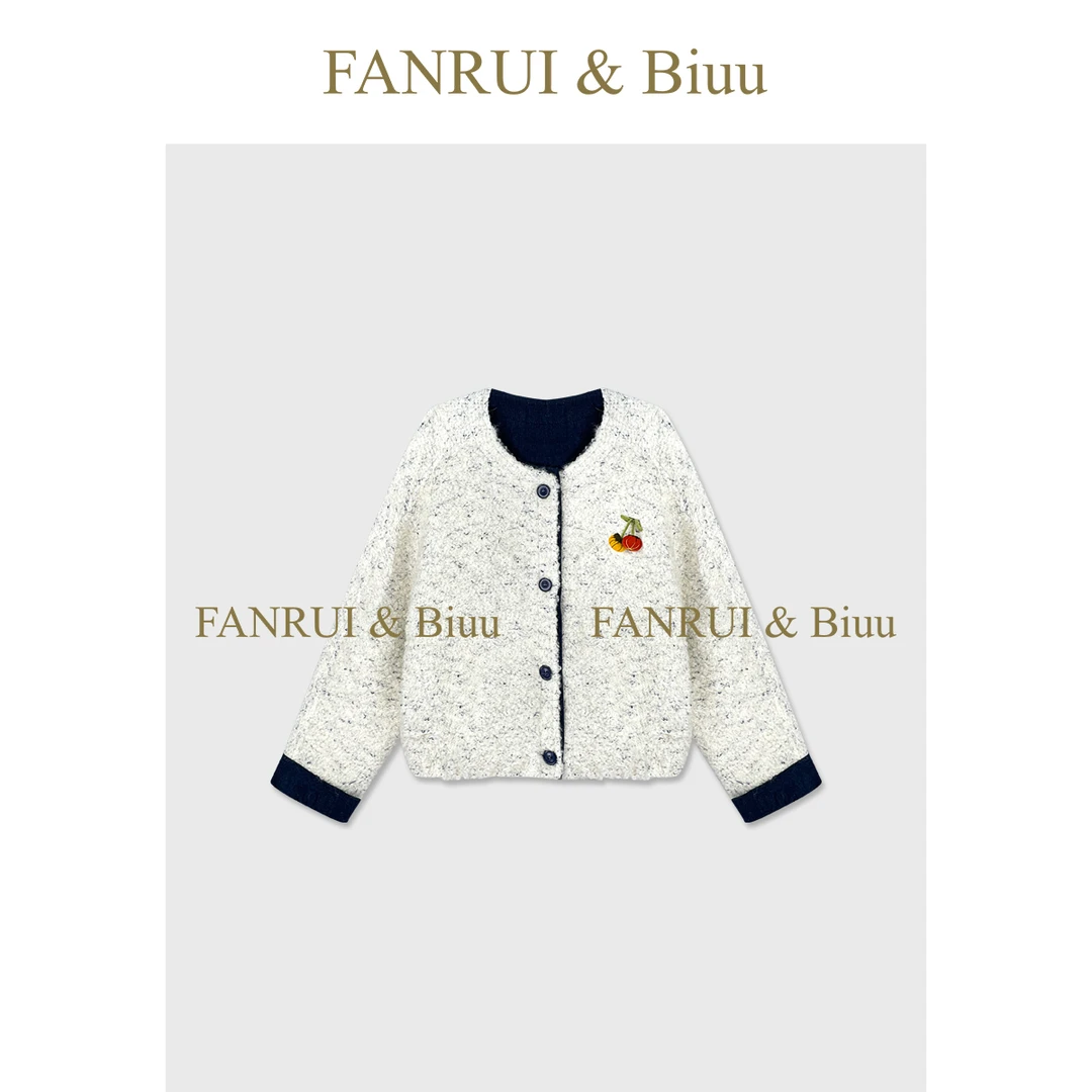 双11专属「霁灰樱华」羊毛轻奢洋气高级感双色百搭外套女B18863