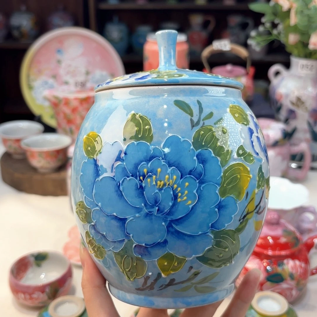 景德镇手绘高温釉下彩陶瓷茶具