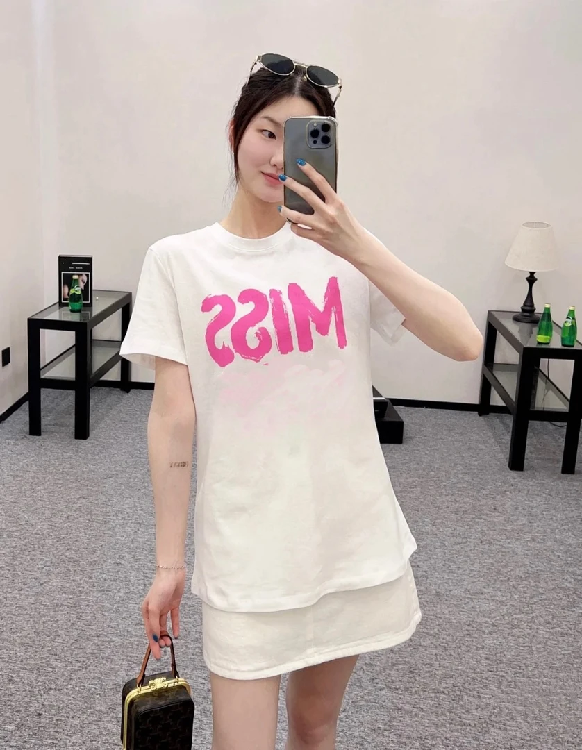 25早春新款圆领字母印花短袖上衣YZ24K00997