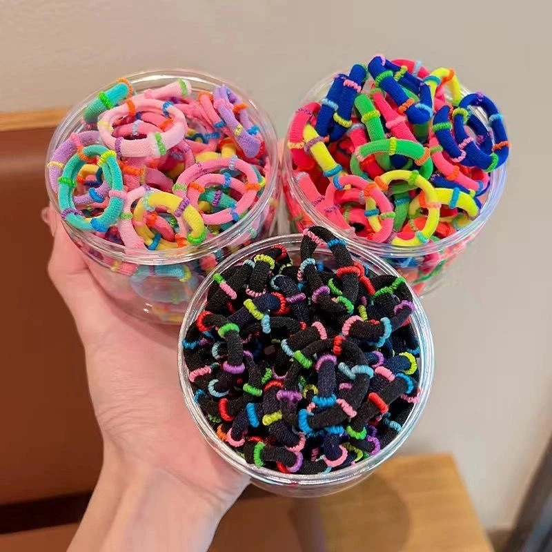 竹节彩色高弹橡皮筋儿童不伤发小号加厚女宝宝发圈皮筋绑头绳