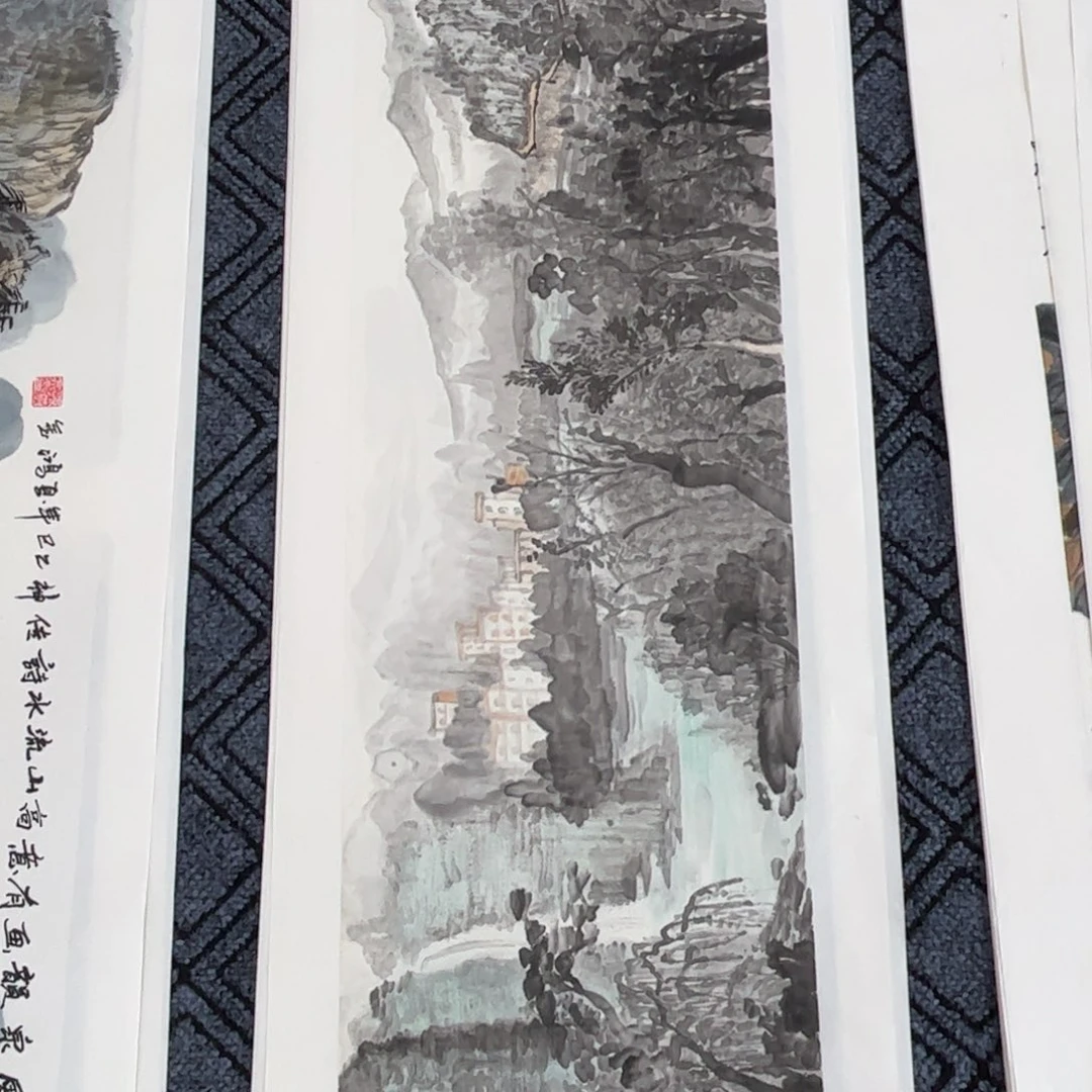 画***壶国画四尺对开花鸟作品