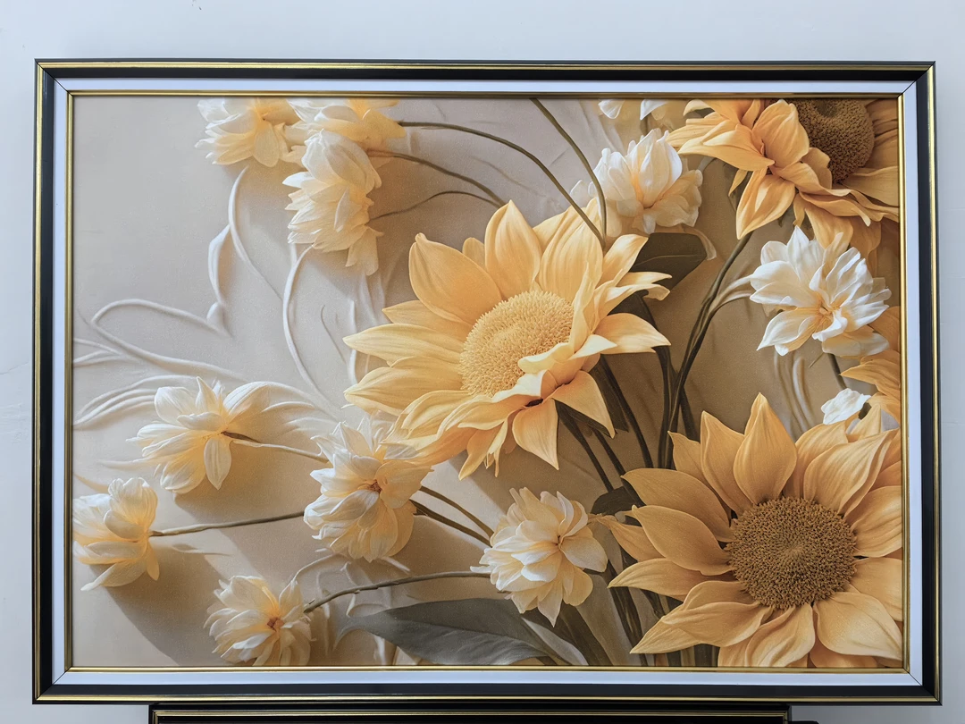 A005向日葵花语现代简约轻奢餐厅挂画轻奢大气过道走廊卧室画