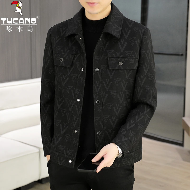 TUCANO/啄木鳥春秋时尚潮流提花韩版翻领工装夹克休闲百搭外套男