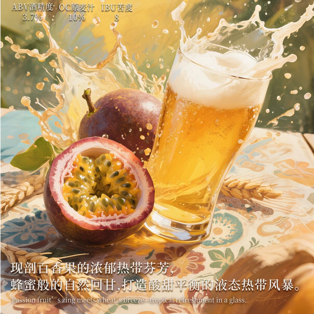 【阿甘精酿】百香果风味现打鲜啤酒