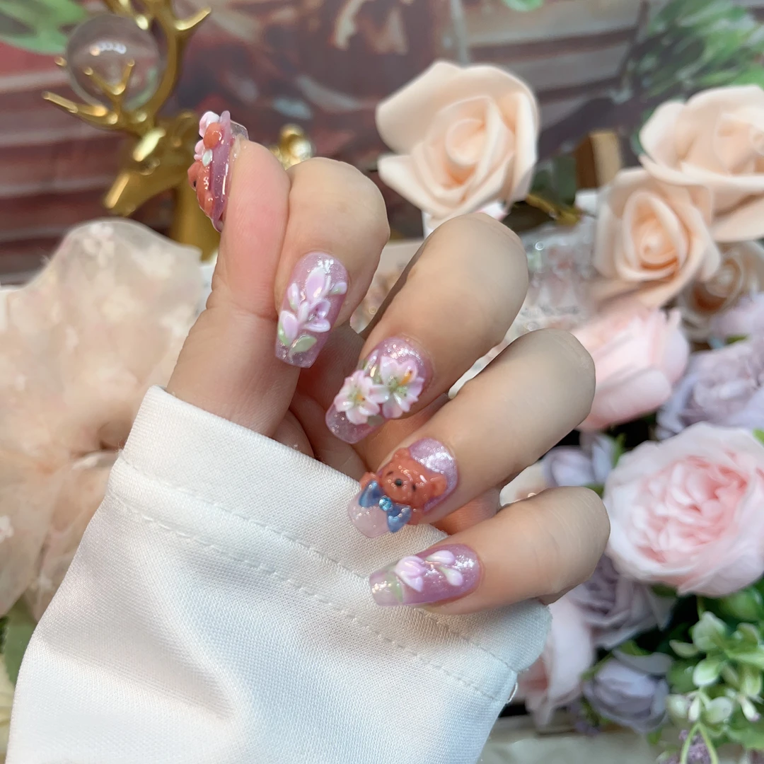 【HW039】 薯你靓 品牌 原创设计 纯手工雕花穿戴甲可爱