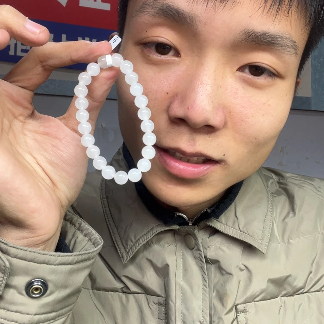 和田玉手链未镶嵌多样性野牛沟羊脂玉卡8货头