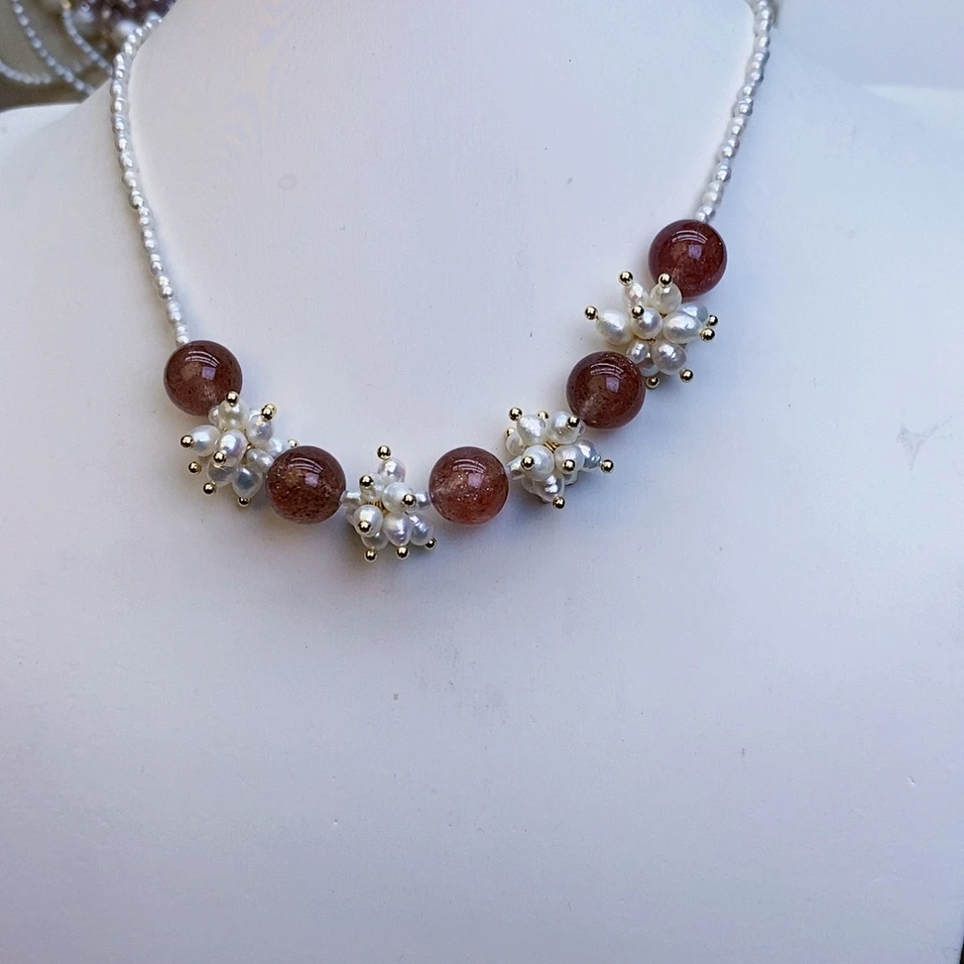 淡水珍珠颈饰银S925镶嵌