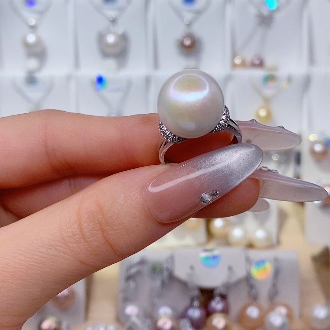 ****a戒指银S925镶嵌淡水珍珠13➕