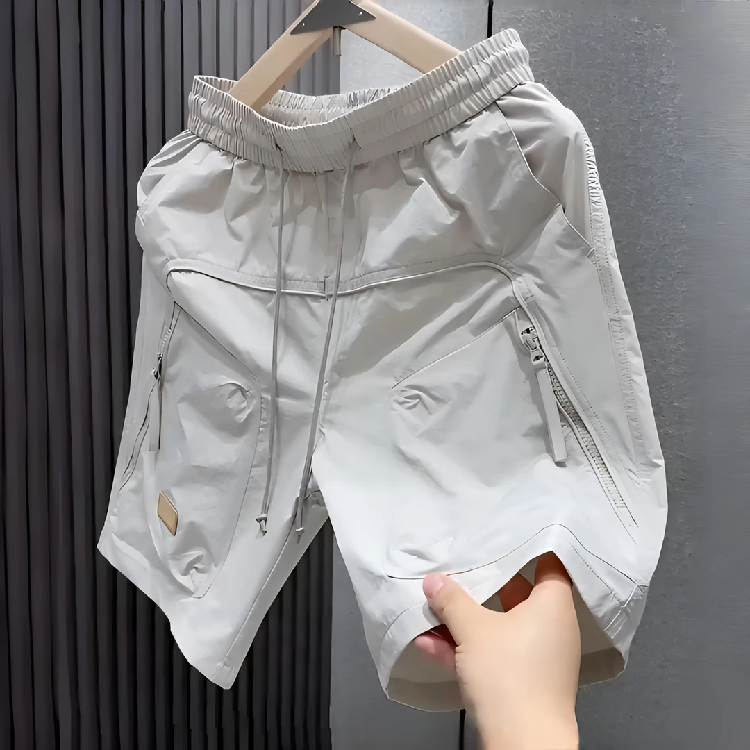 夏季潮牌美式工装速干短裤男痞帅气质户外沙滩透气休闲运动五分裤