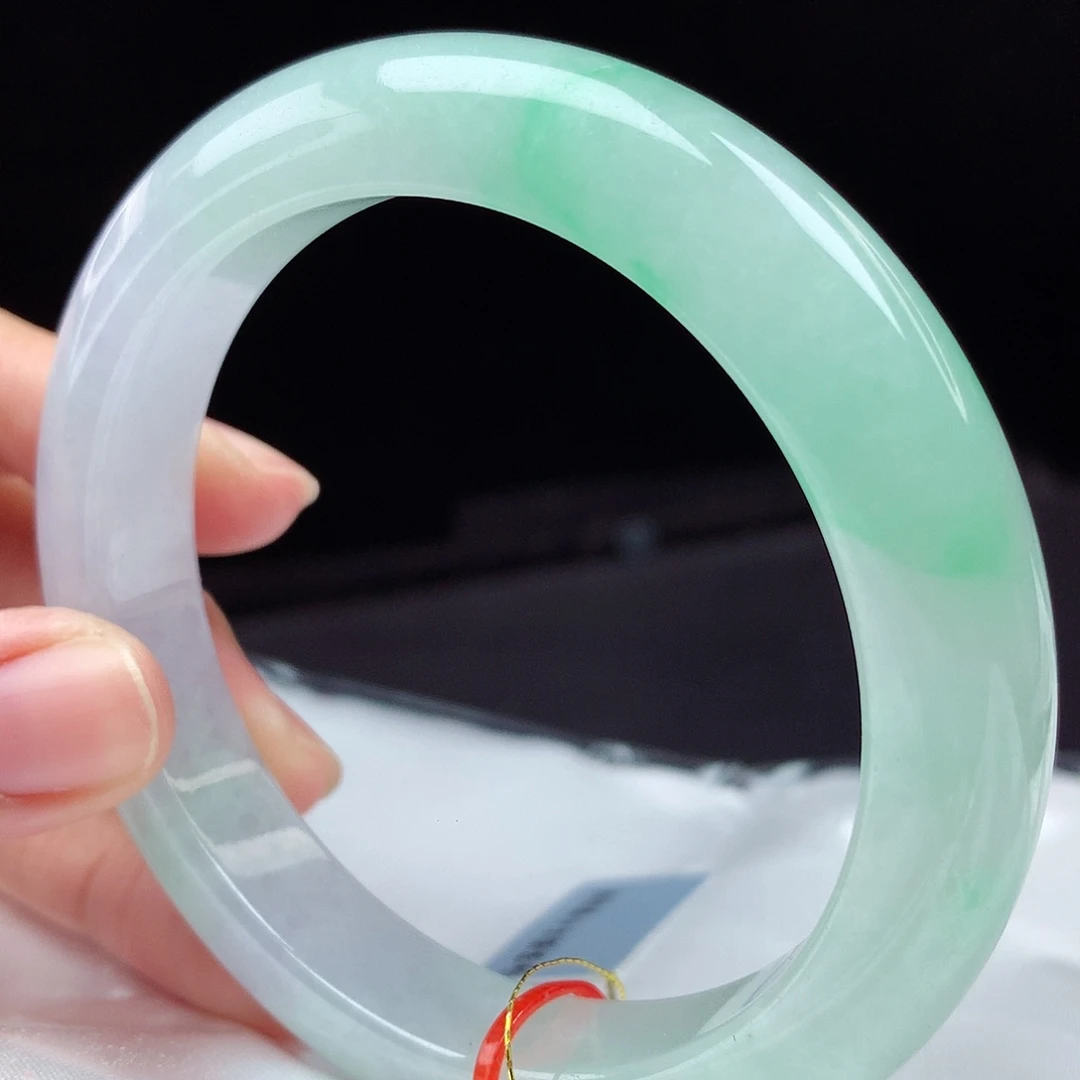 翡翠未镶嵌手镯高货瑕疵捡漏59圈4763