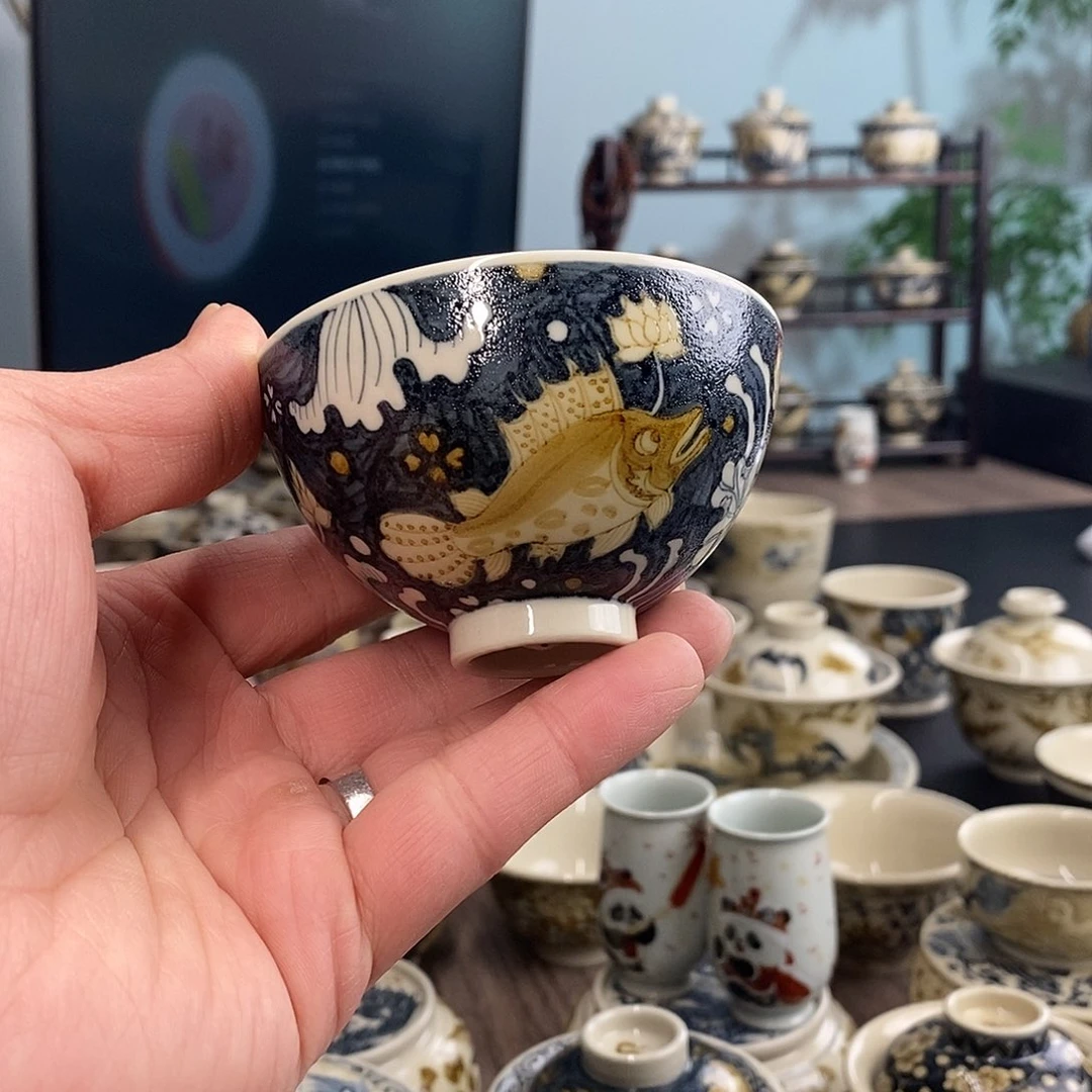 盖碗净*景德镇手工手绘茶具