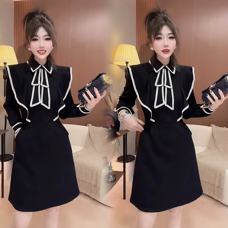 2025秋冬新款时尚显瘦气质网红高档洋气女高级百搭宽松大码连衣裙