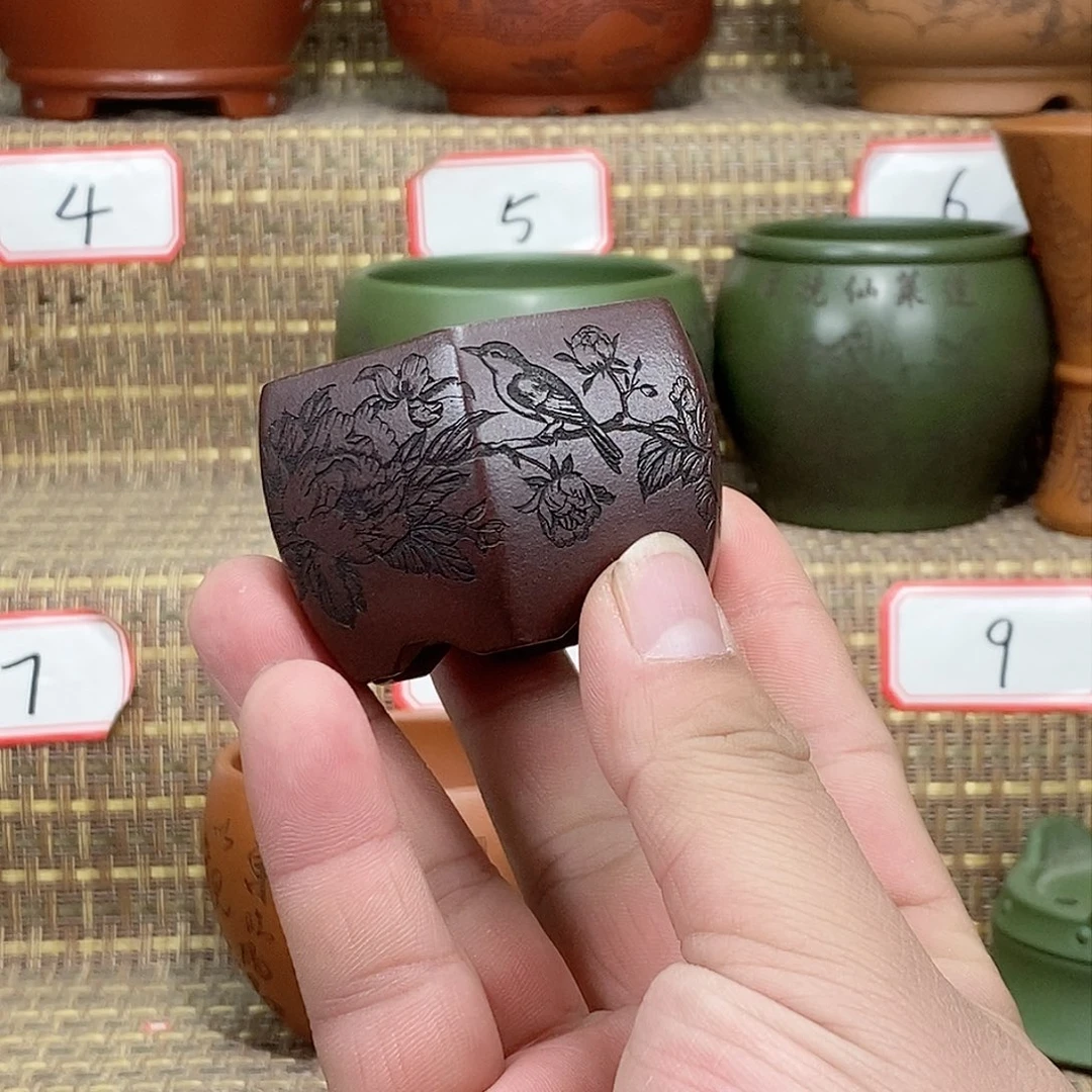 紫砂花盆我在等一