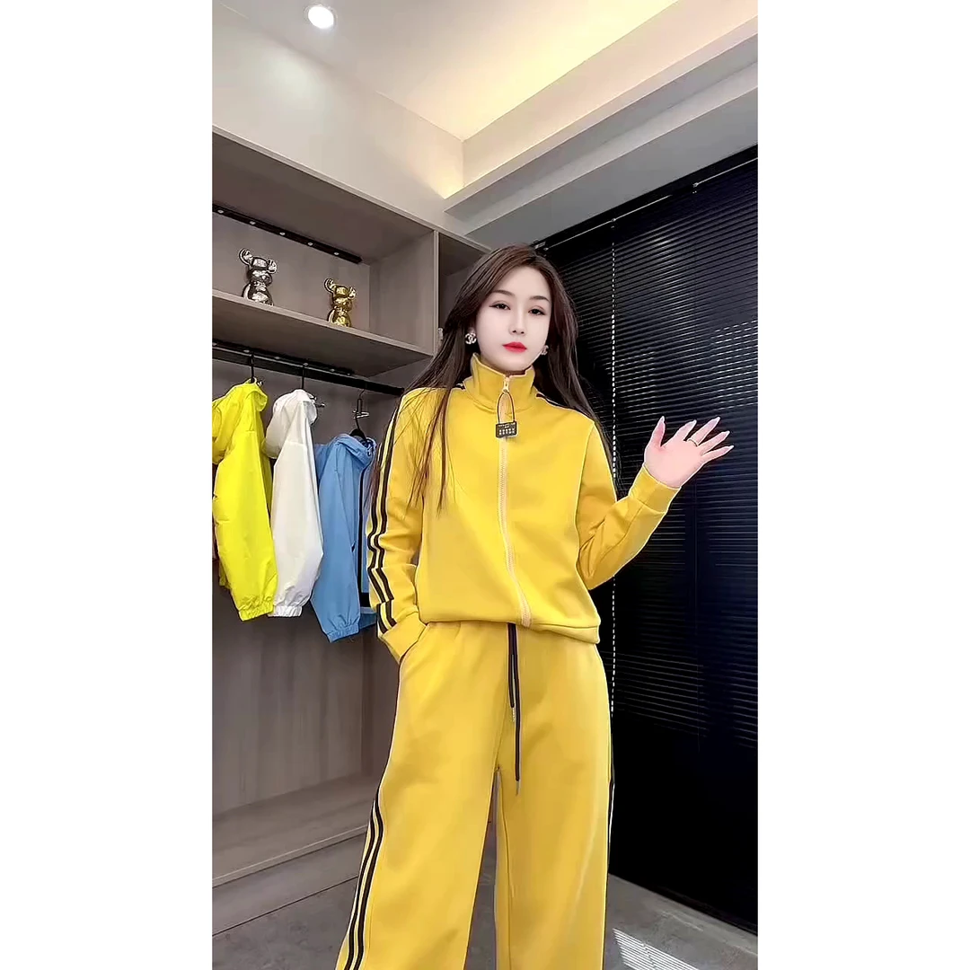 静色两道织带杠运动风立领拉链外套2025春季时尚休闲设计潮酷新款