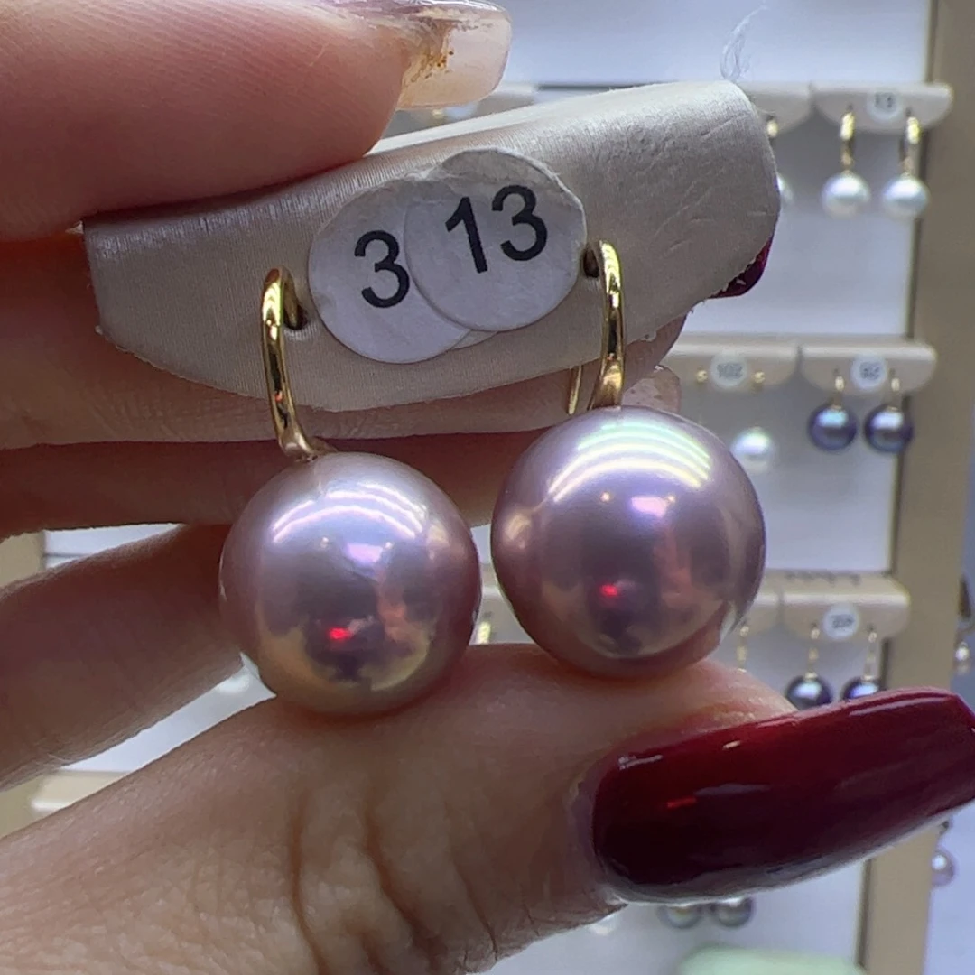 淡水珍珠耳饰18K金镶嵌