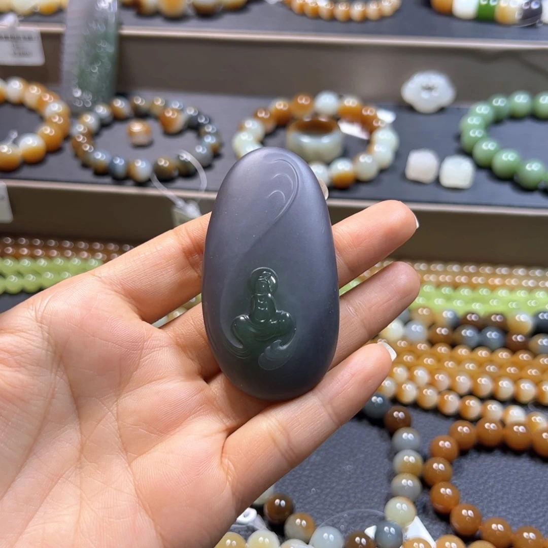 和田玉吊坠未镶嵌可***儿