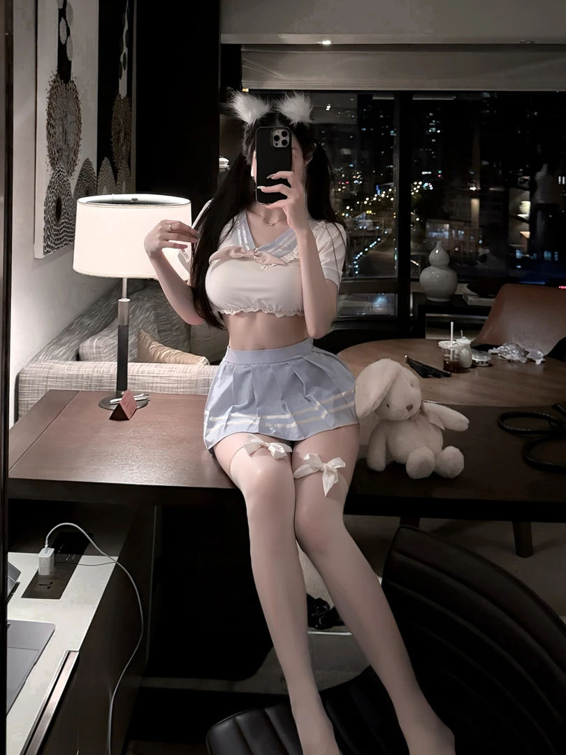 性感情侣睡衣清纯校园风户外jk制服情侣约会居家战袍少妇短裙