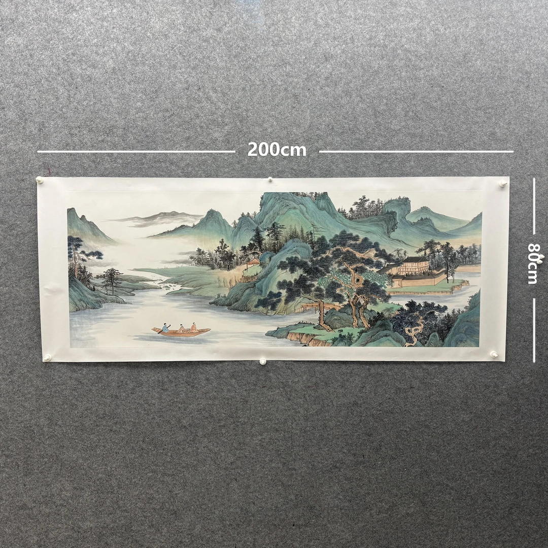 【山水画】张恒禄200*80cm手绘礼盒作品（35）山水诗韵