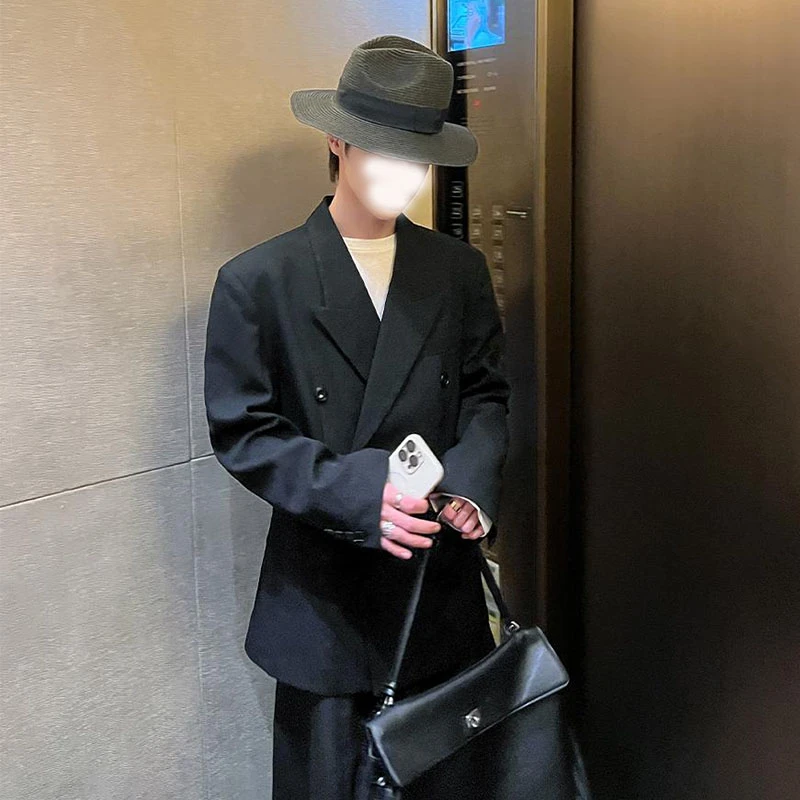 设计感港风黑色西装外套女春秋季新款英伦风高级感宽松休闲西服