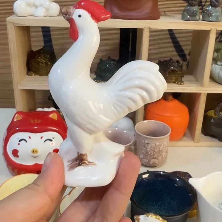 陶瓷彩色小号生肖鸡摆件