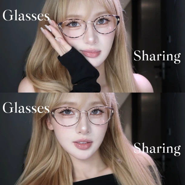 hucares「肉桂茶棕」定制韩女感显脸小防蓝光眼镜日常简约