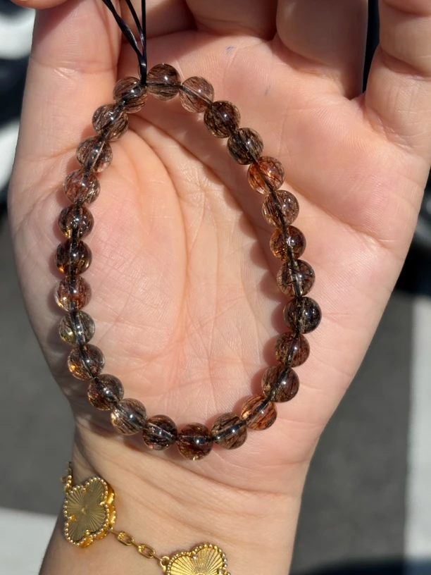 天然黑金超七水晶手串双轮骨干招米直播间扣数专拍请勿乱拍