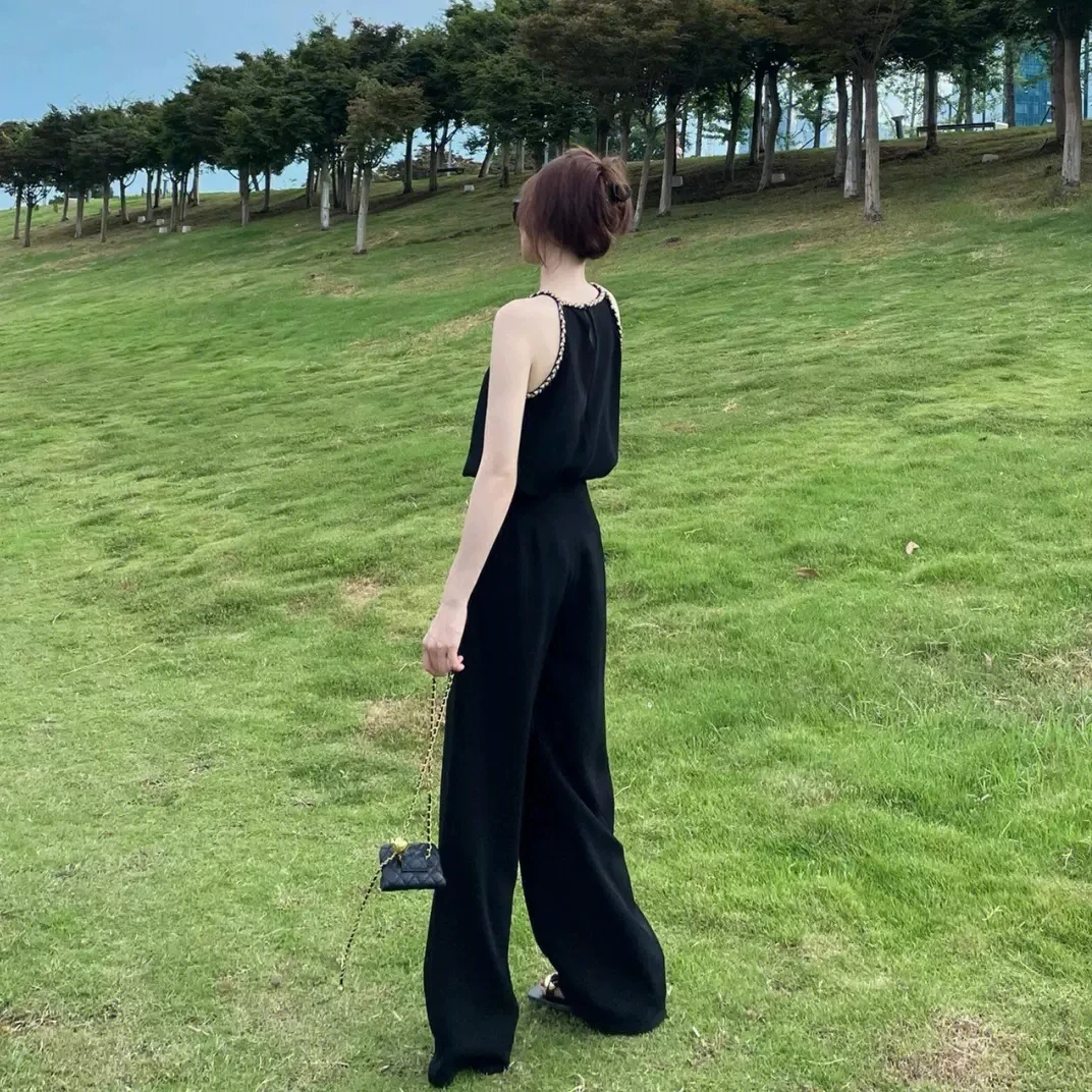夏气质小富婆高级穿搭套装阔腿裤两件套御姐175高个子精致骨架大