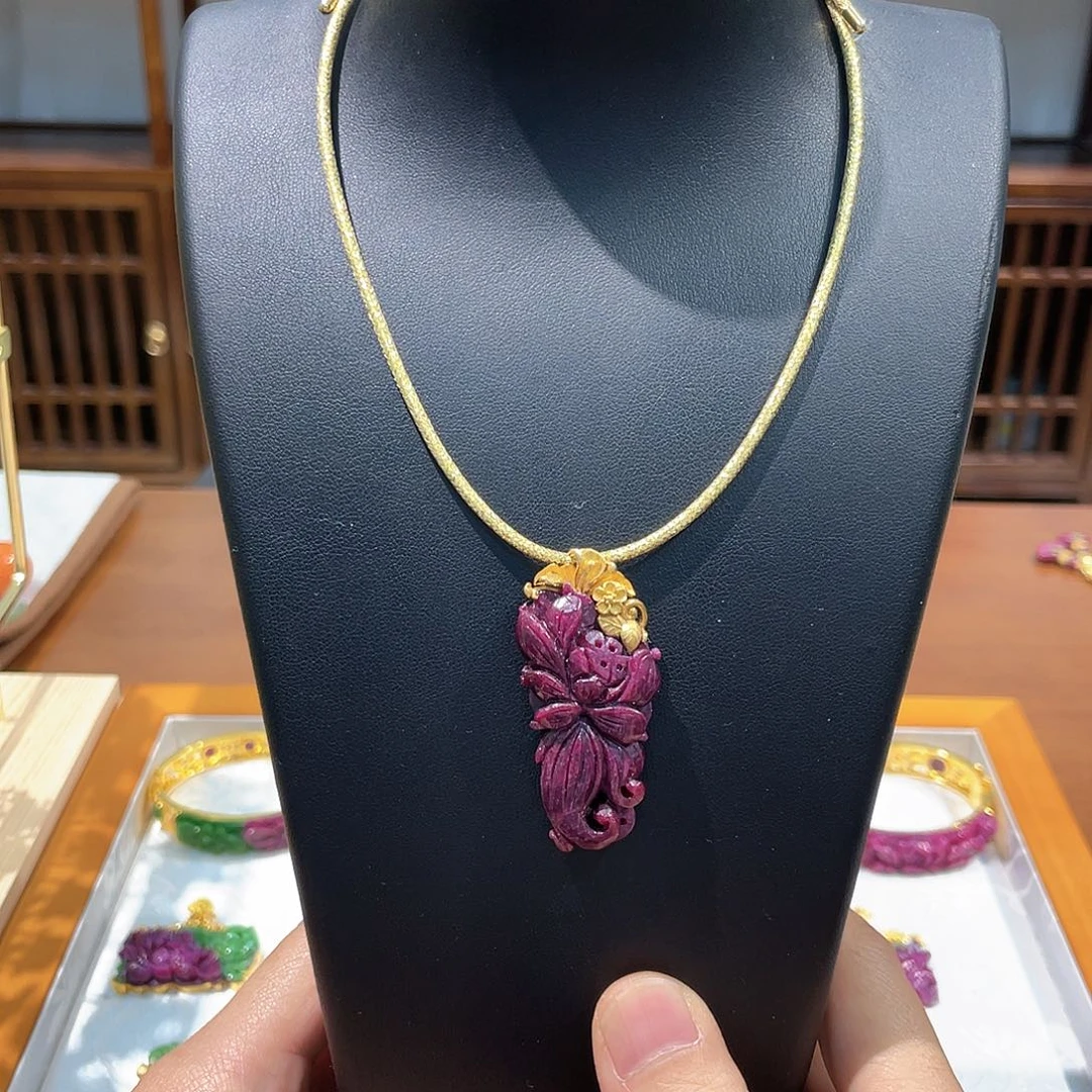 锦纶非金属吊坠红宝