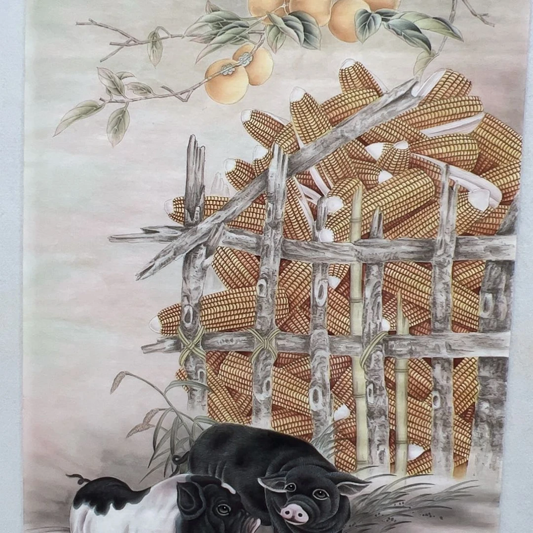 光***A国画精品工笔画动物