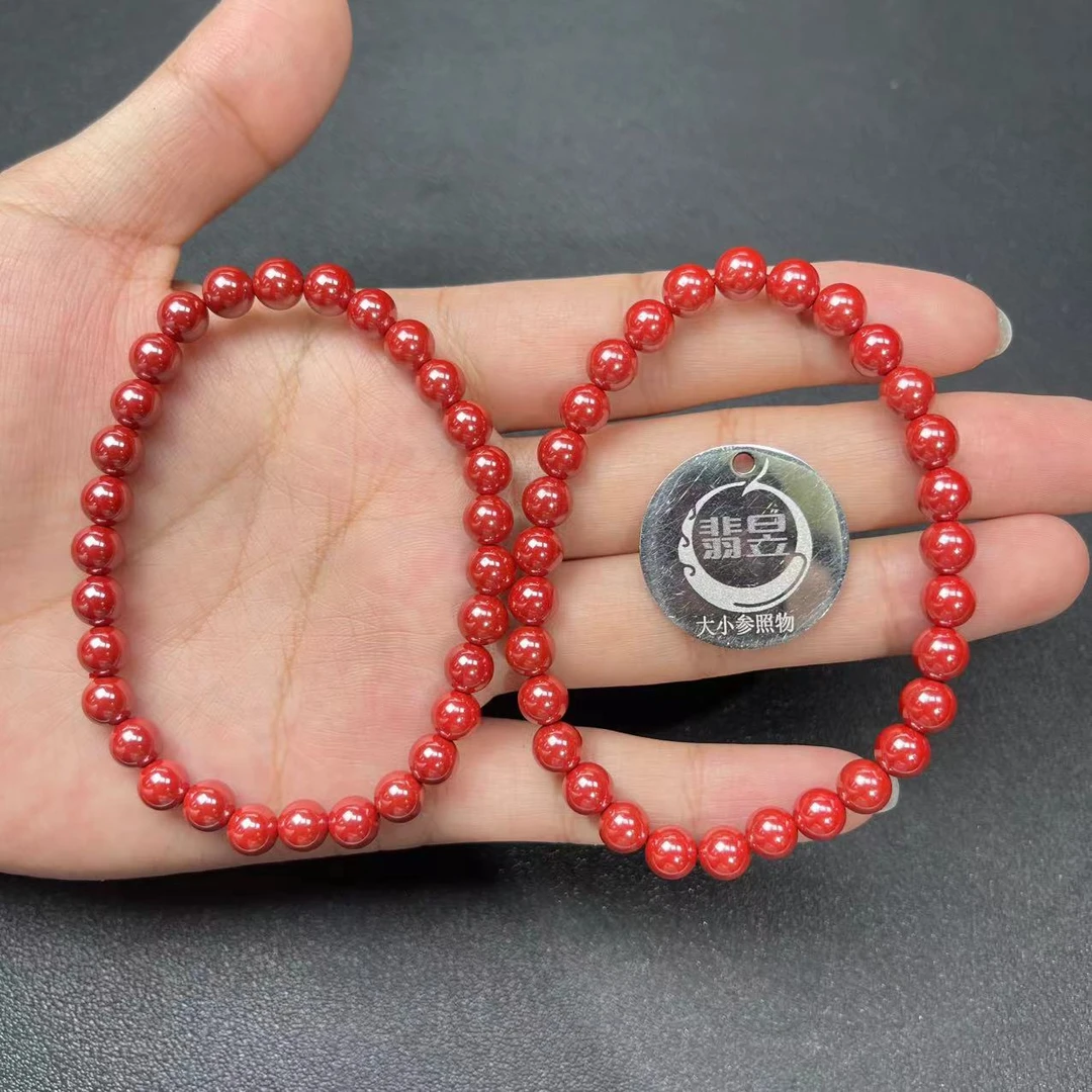 含辰砂工艺品-翡昱-N21-35651-531-朱砂手串/约6+/-多样性发其一