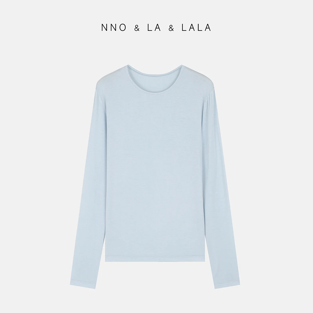 LA  极简 肤感 baby蓝 圆领T恤 26402