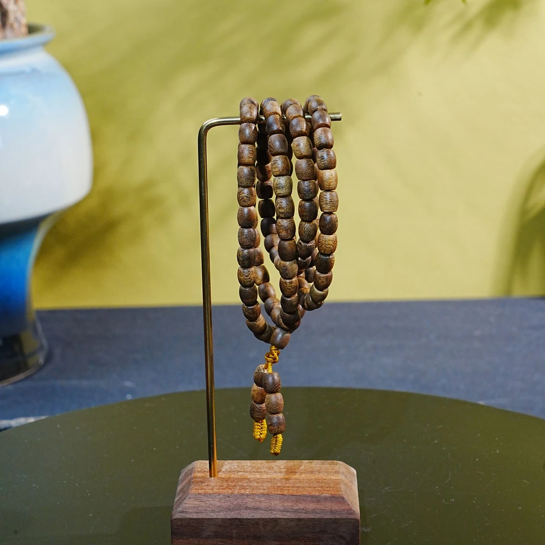 【正区】文莱软丝黑棋多圈桶珠手串0.6x0.6cm 20.7g 251209003 B