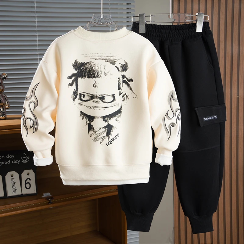 【新款哪吒套装】童装2025字母春秋款儿童套装男女童运动长款外穿LQ