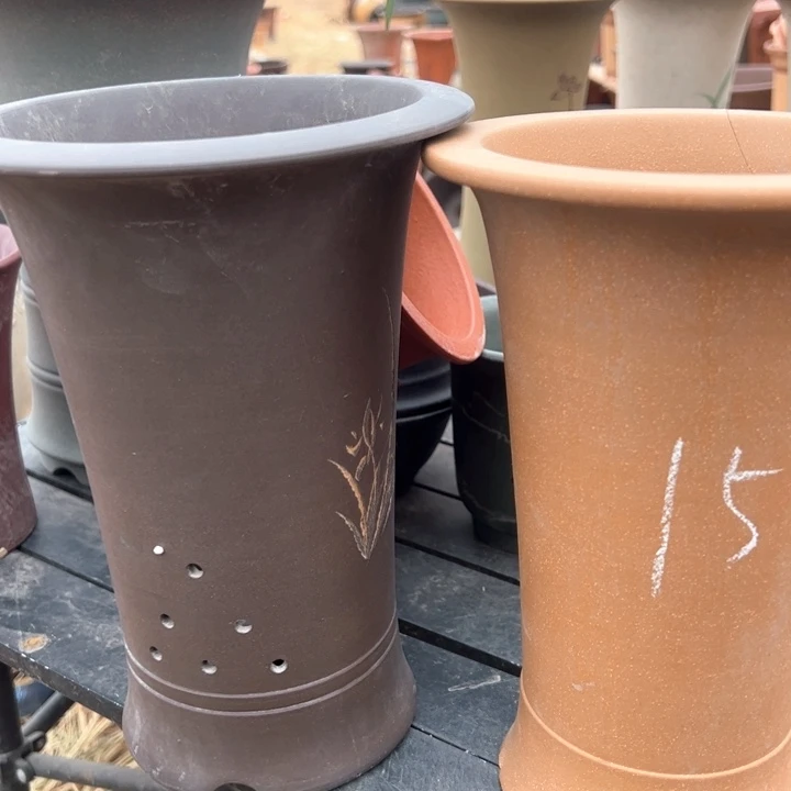 红陶紫砂兰花盆微瑕